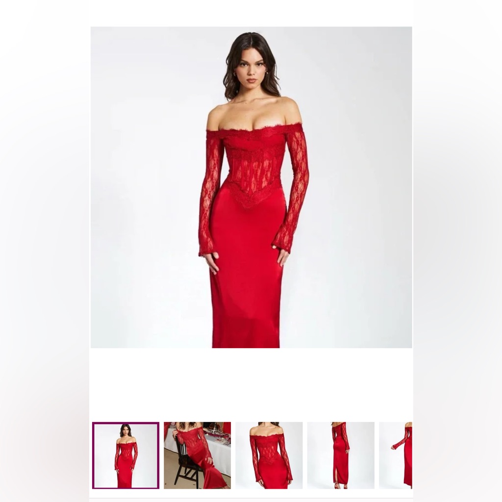 chinese dress ladies Deme by Gabriella Valentina Red Corset Maxi Dress main image 0